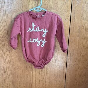 Stay Cozy Bubble Romper in Rust with Cream Detail